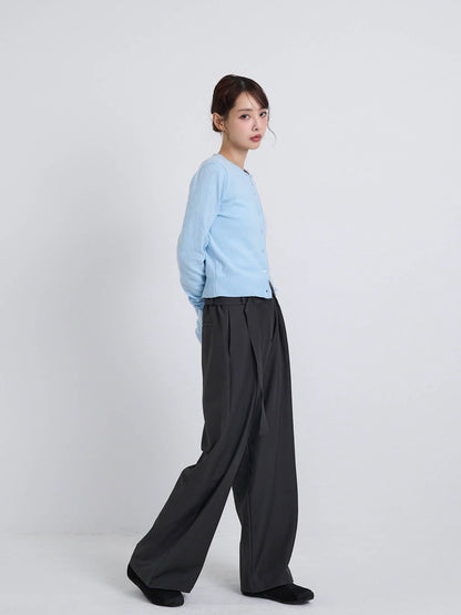 contrast line cardigan