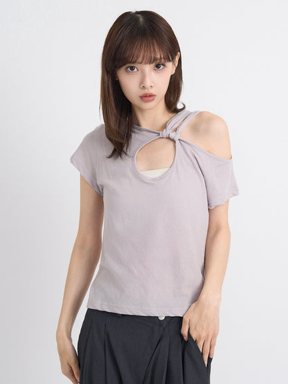 one shoulder cut tops