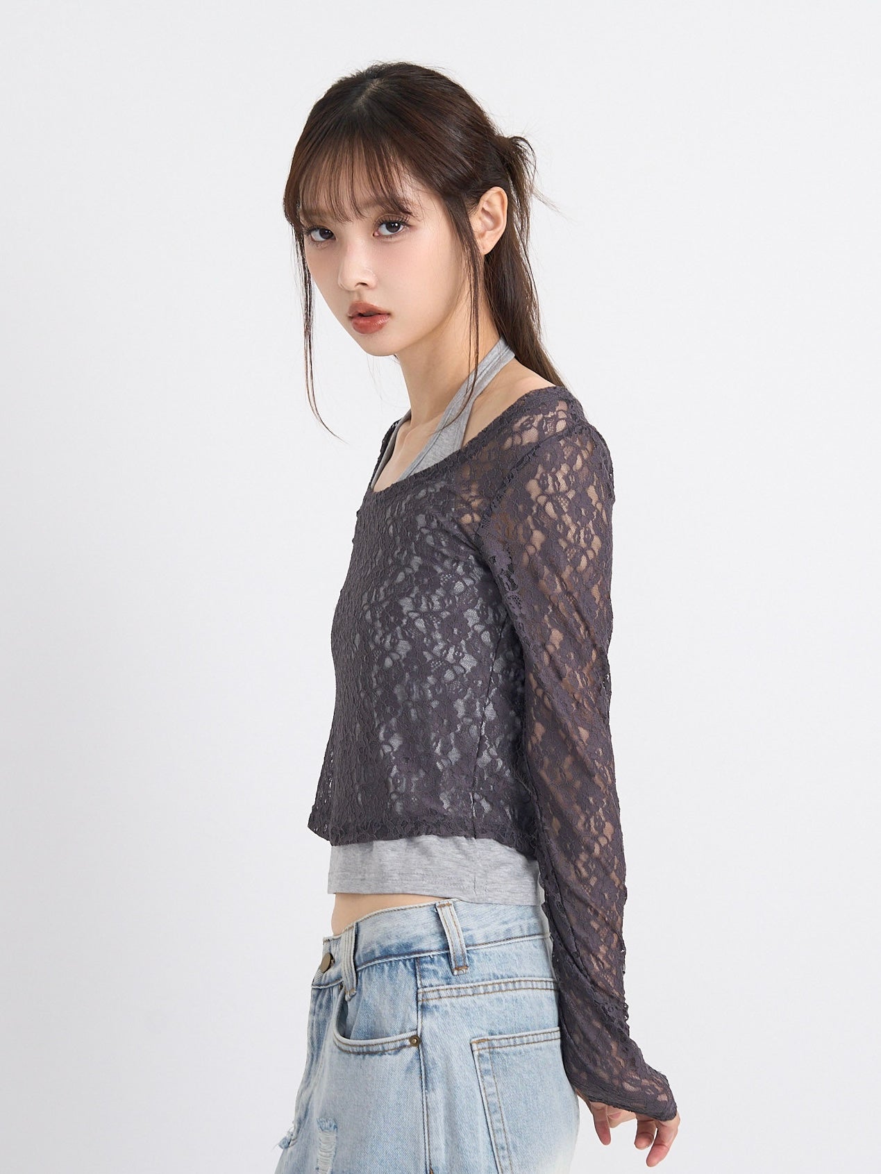 layered lace halter tops
