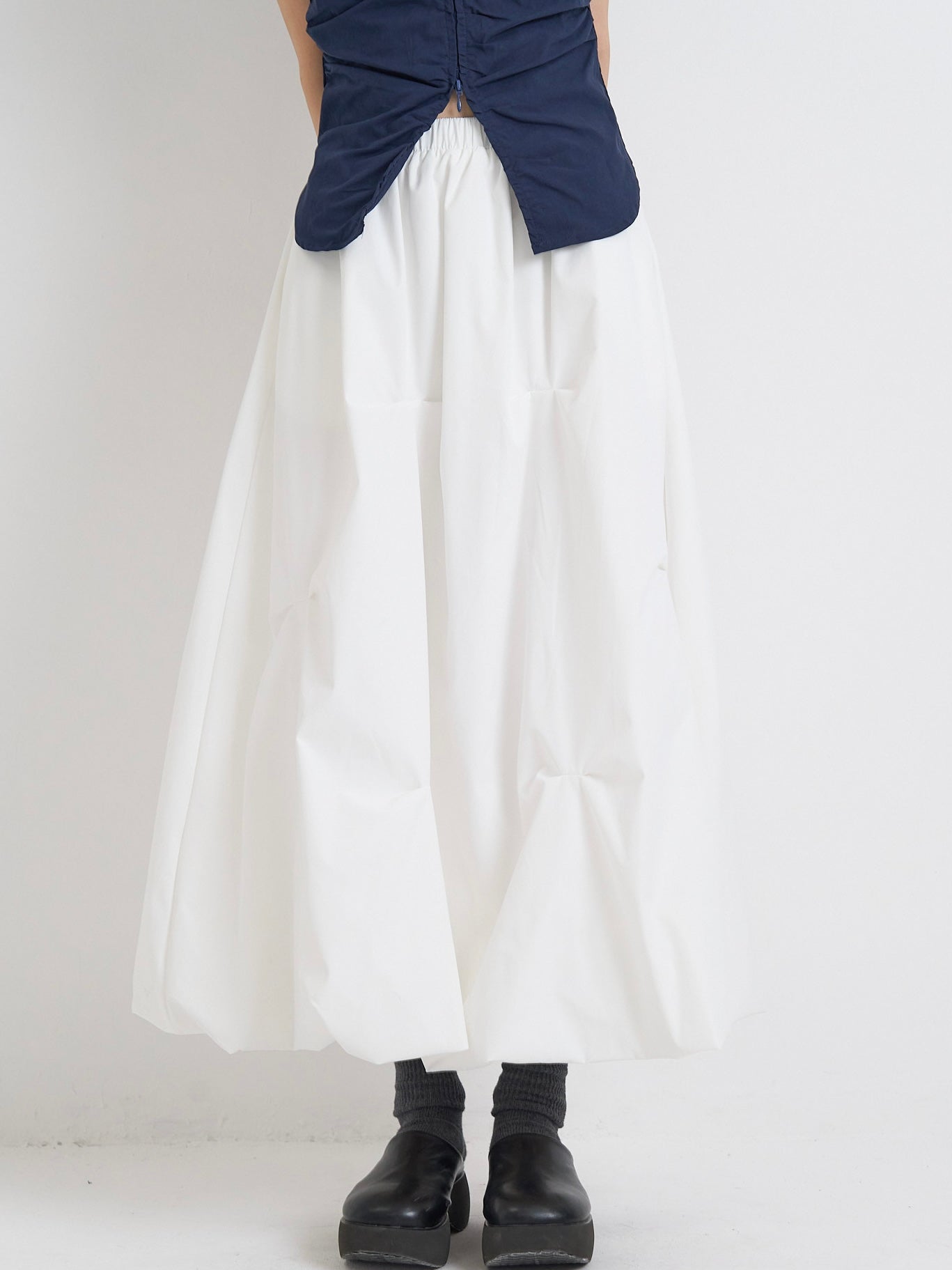 pintuck balloon skirt