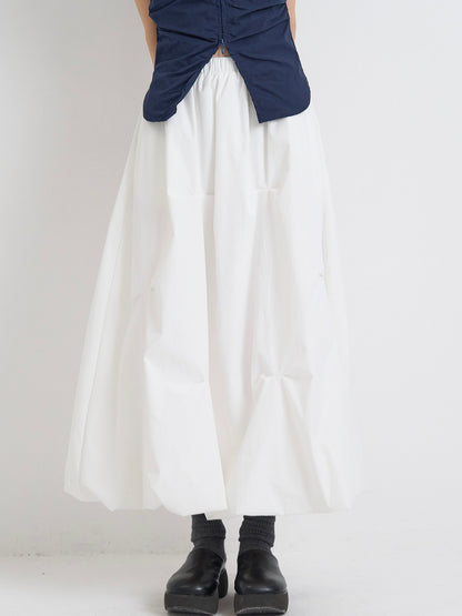 pintuck balloon skirt