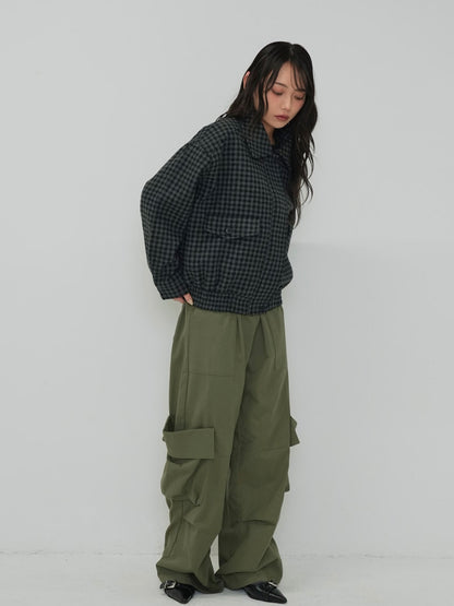 check pocket blouson