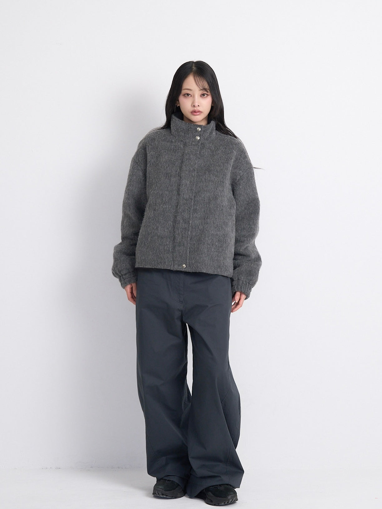 mohair snap blouson