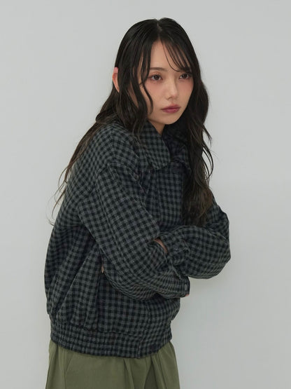 check pocket blouson