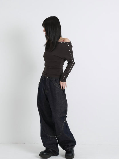 studs off shoulder tops