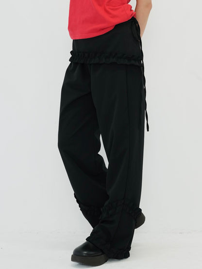hem ruffle wrap pants