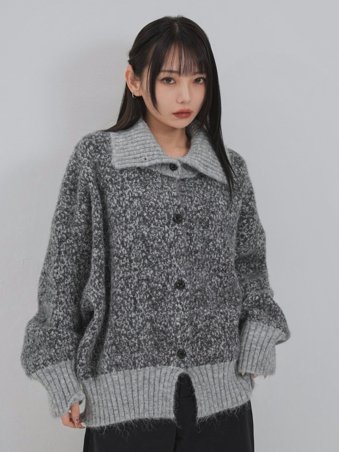 hairy mix turtle knit