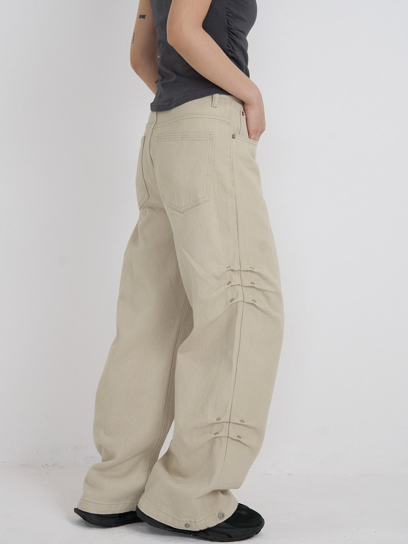 cotton side eyelet pants