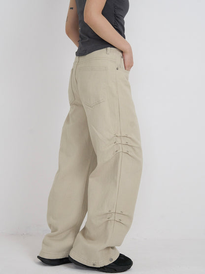 cotton side eyelet pants