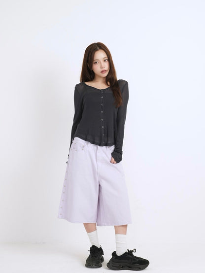 sheer button cardigan