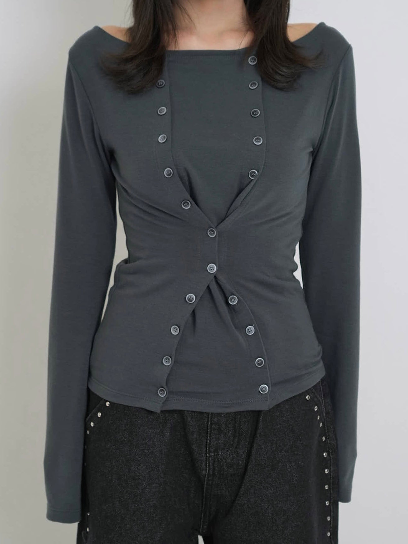 double row button tops