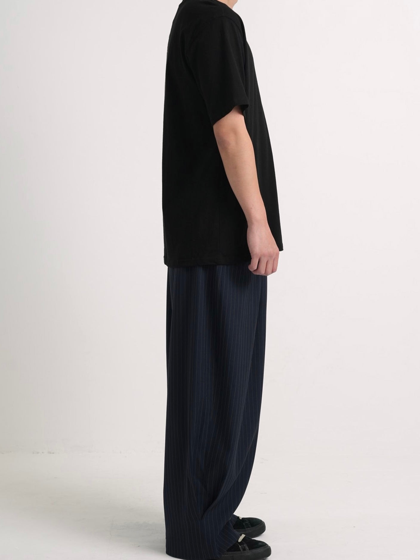 wide stripe tuck pants