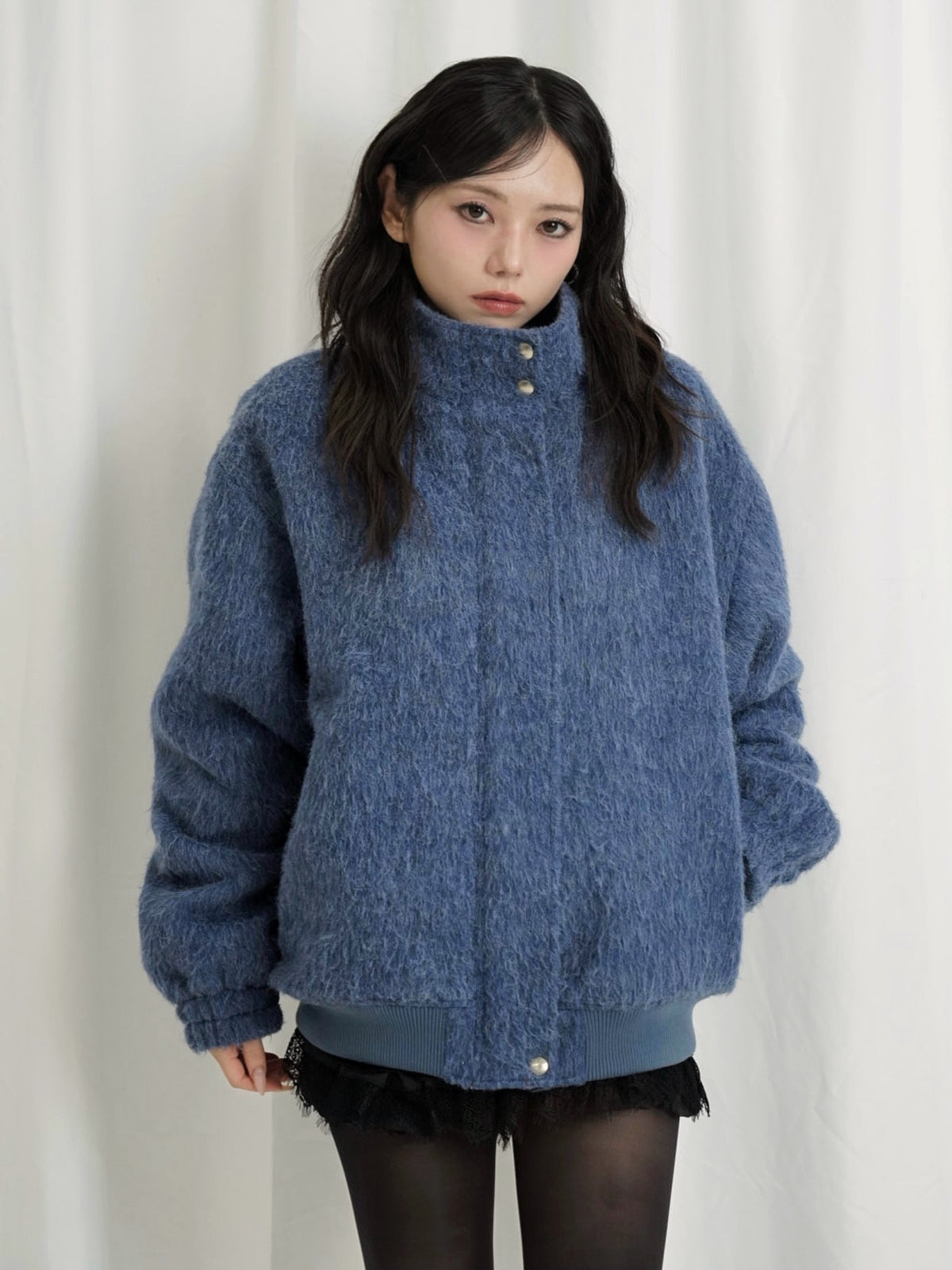 mohair snap blouson