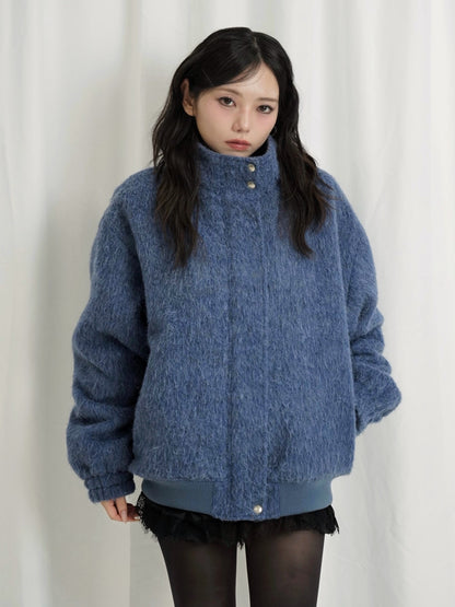 mohair snap blouson