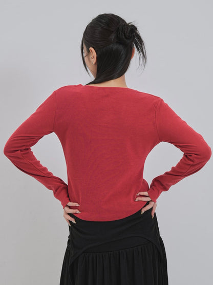 asymmetry frill blouse t