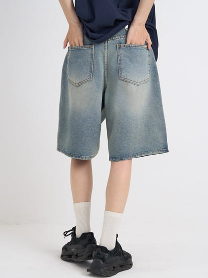 washed bermuda denim pants