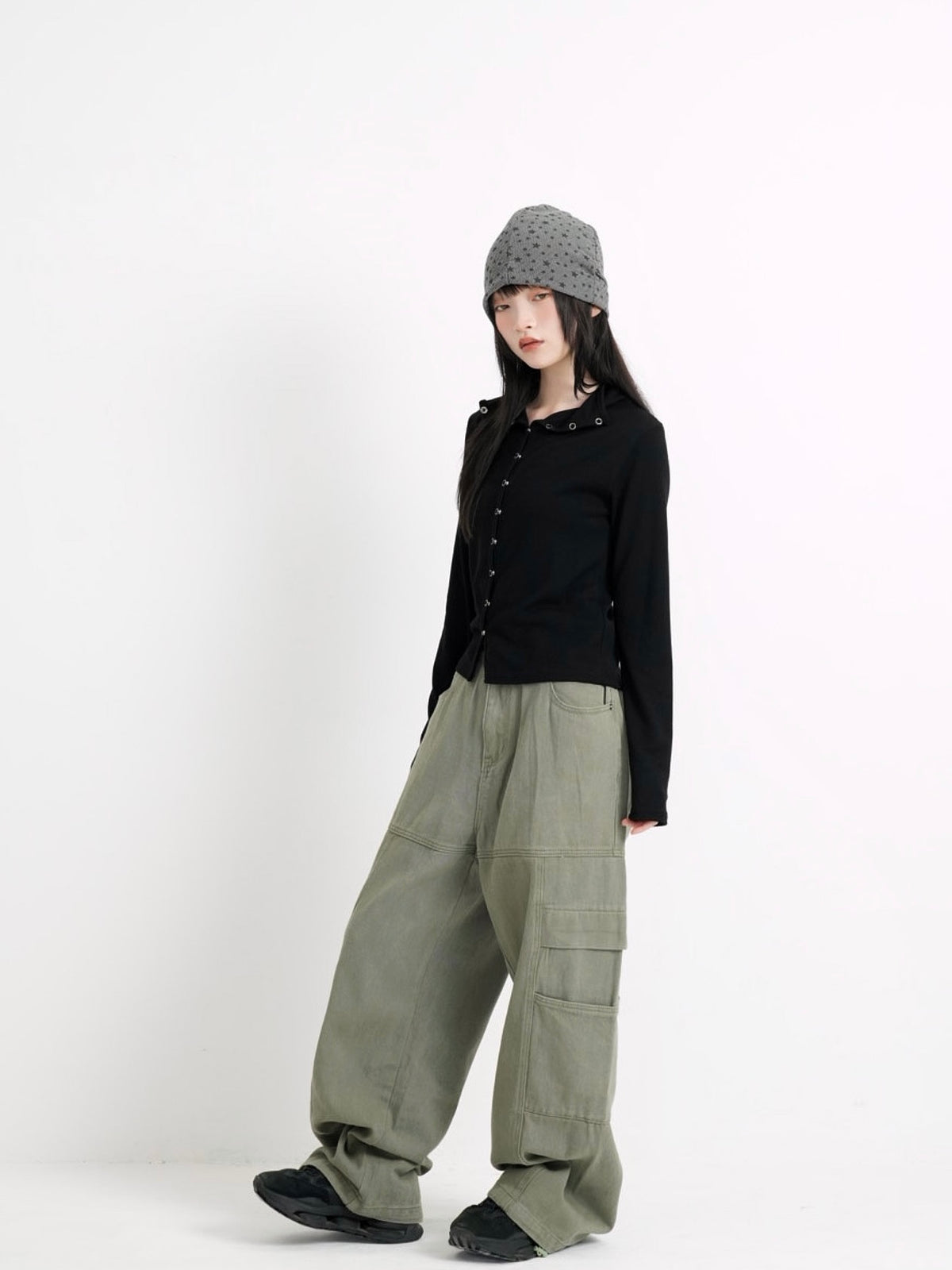 high neck fitted cardigan