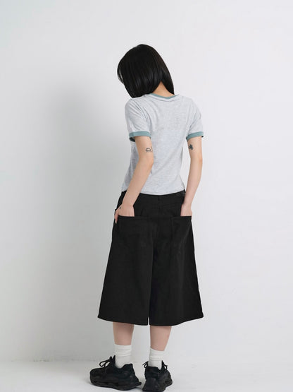 side stud bermuda pants
