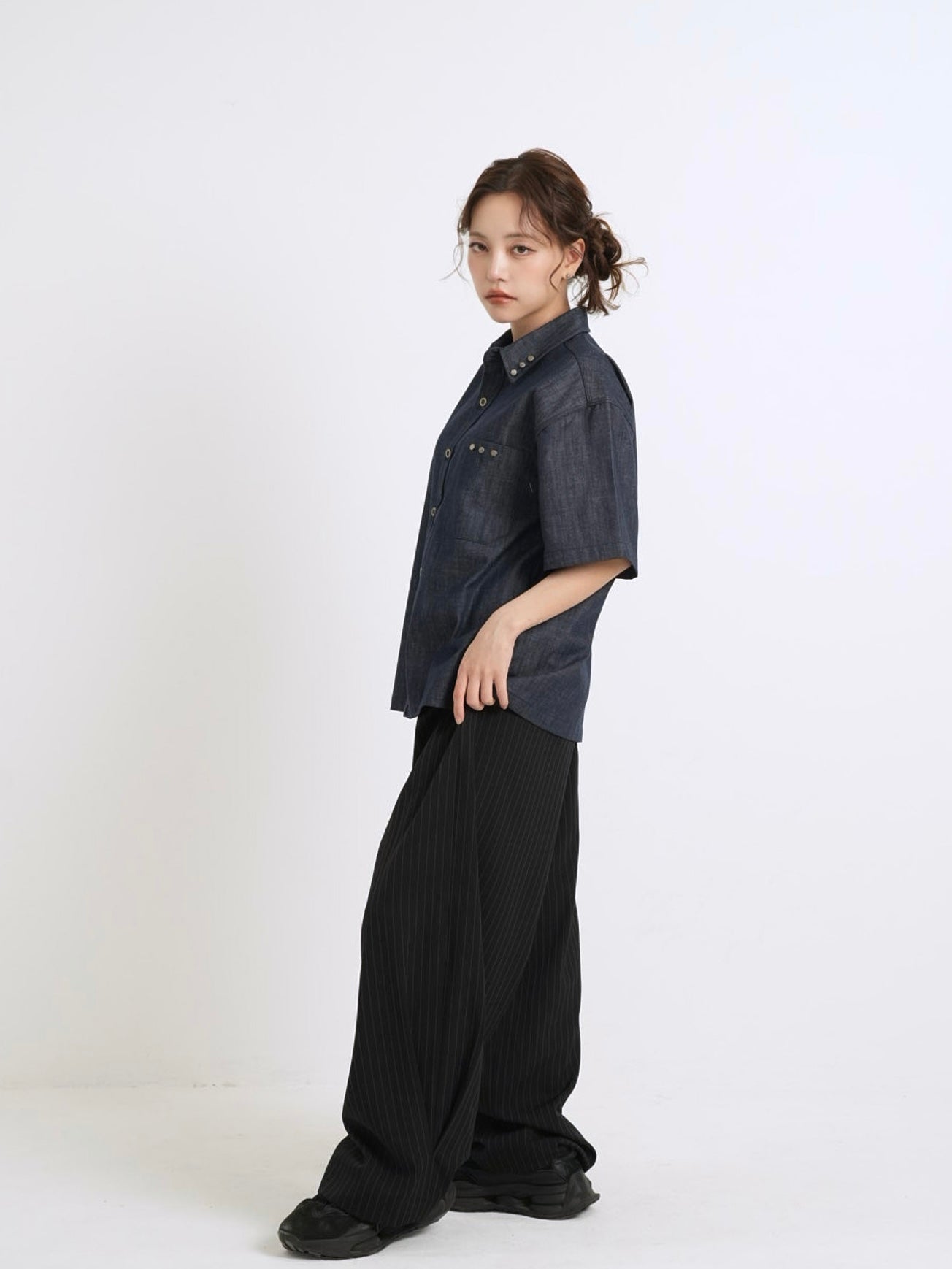 wide stripe tuck pants – enewdnina