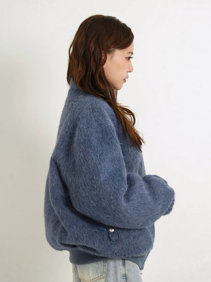 mohair snap blouson