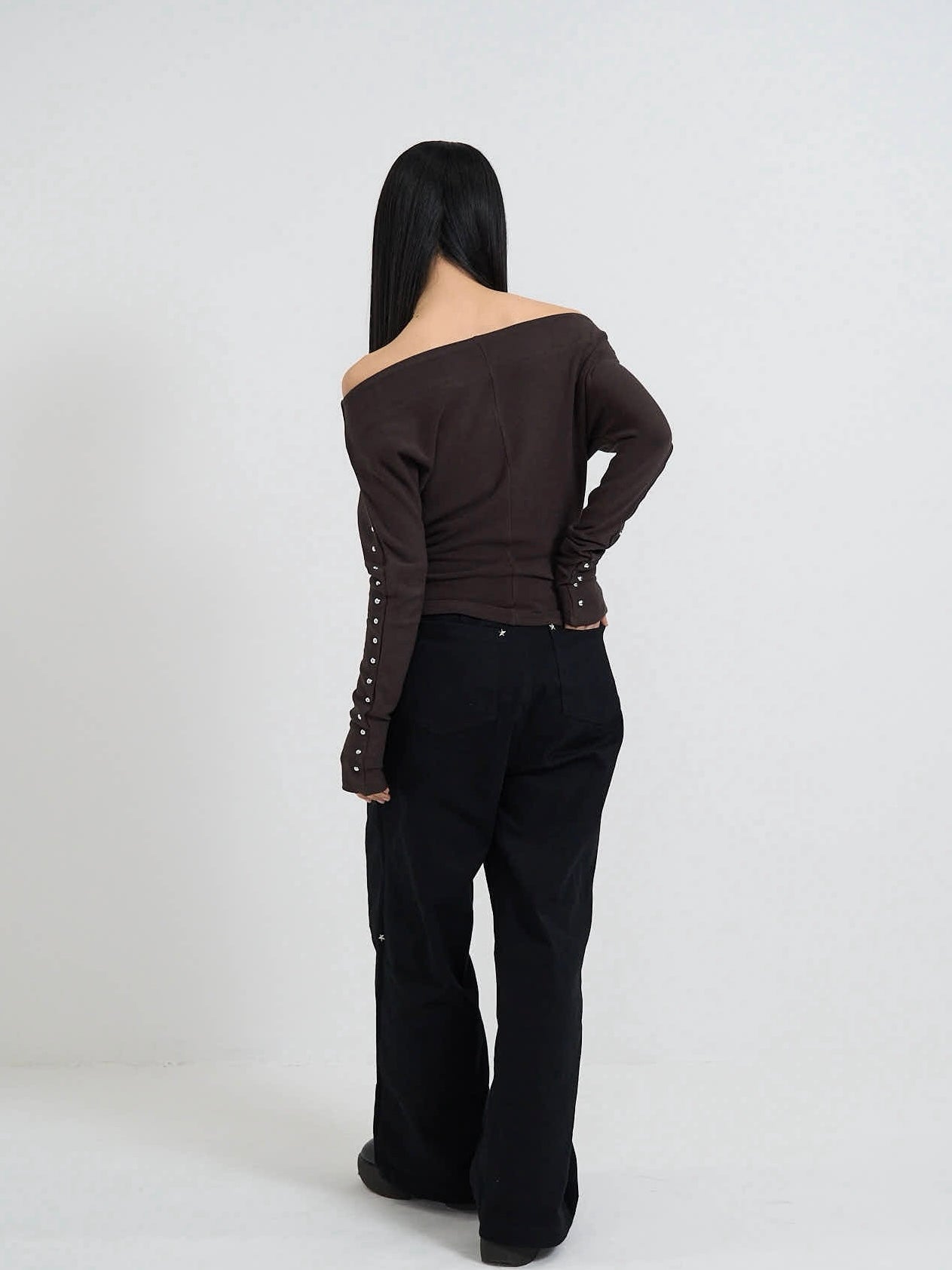 mini studs wide pants｜ミニスタッズワイドパンツ｜大人ガーリー