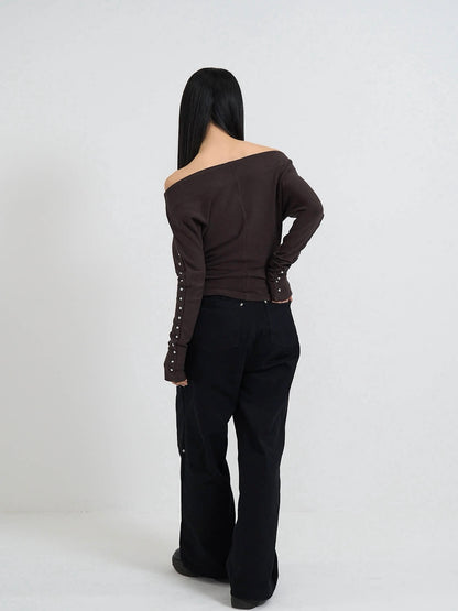 studs off shoulder tops