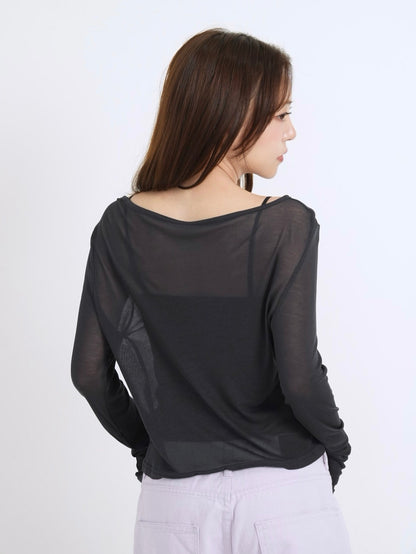 sheer button cardigan
