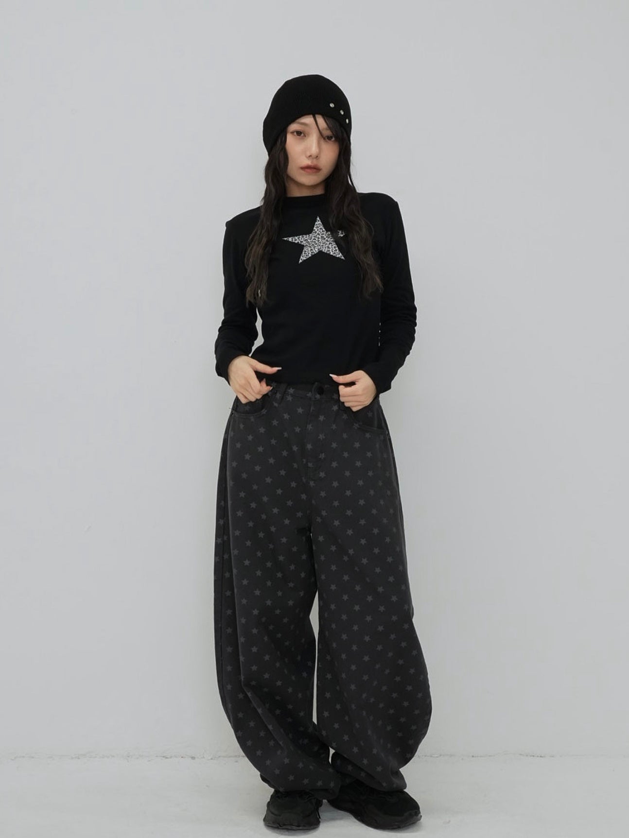 star leopard long t