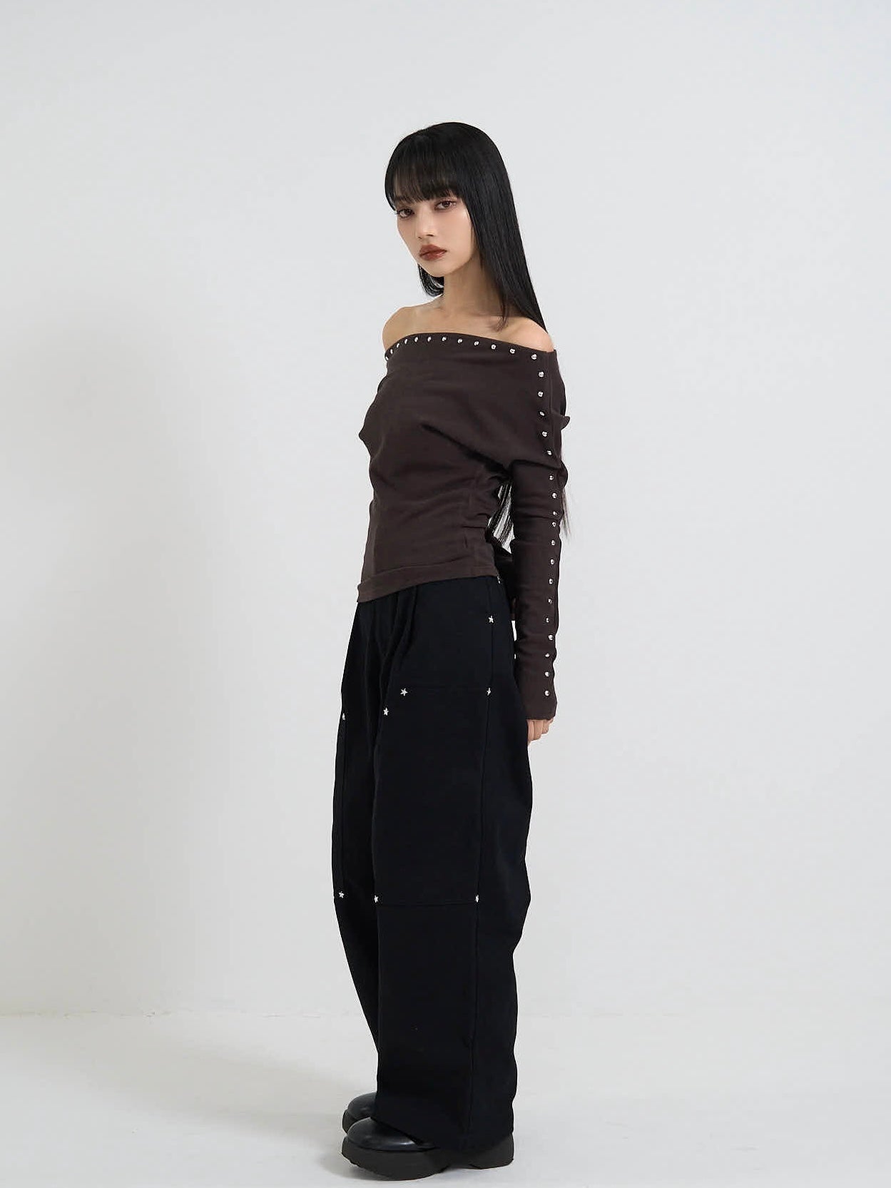 studs off shoulder tops