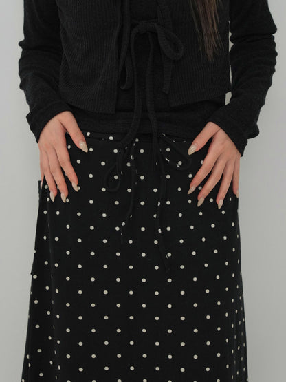dot maxi skirt