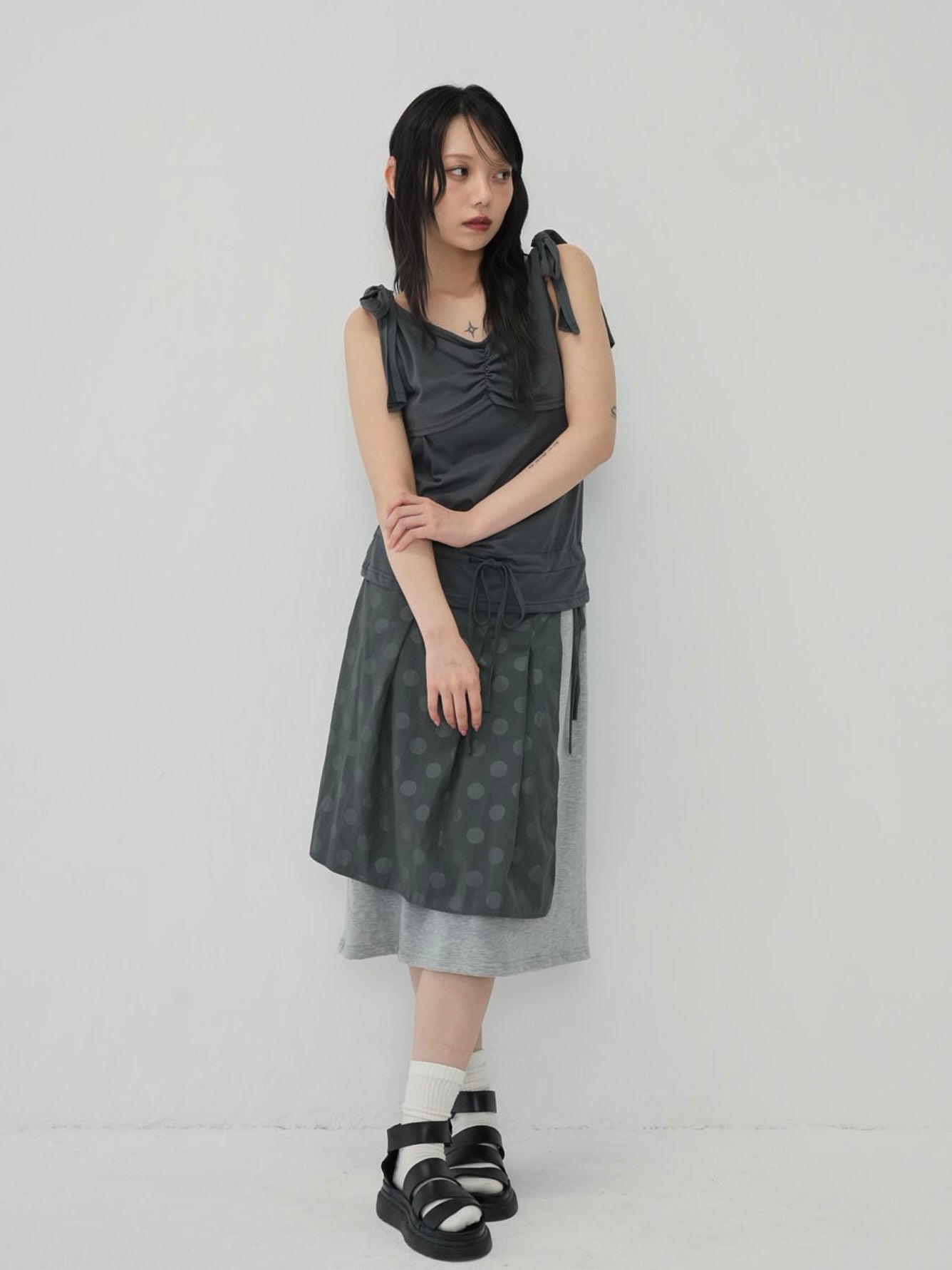ribbon strap gather tops