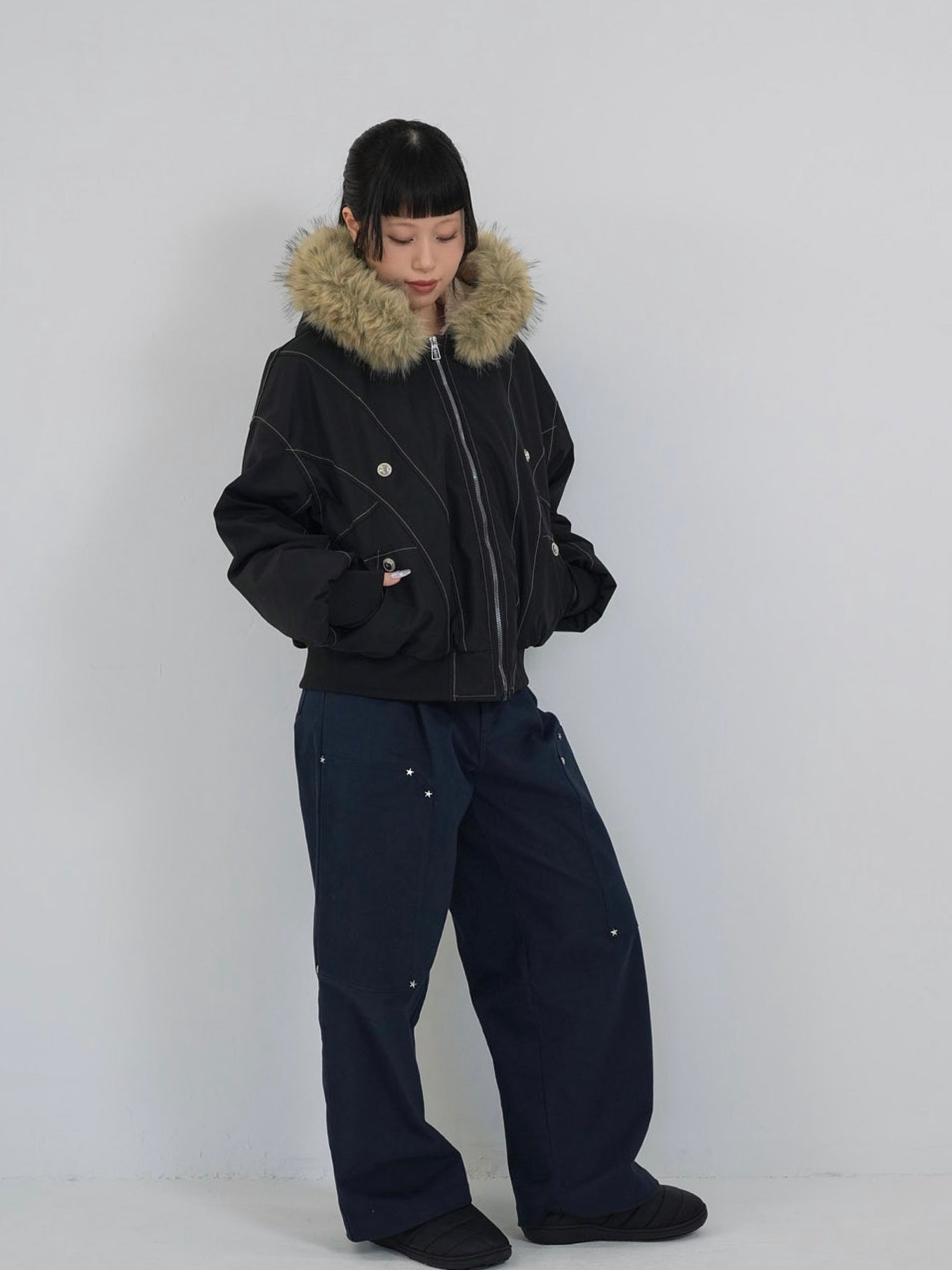 military fur hood jacket