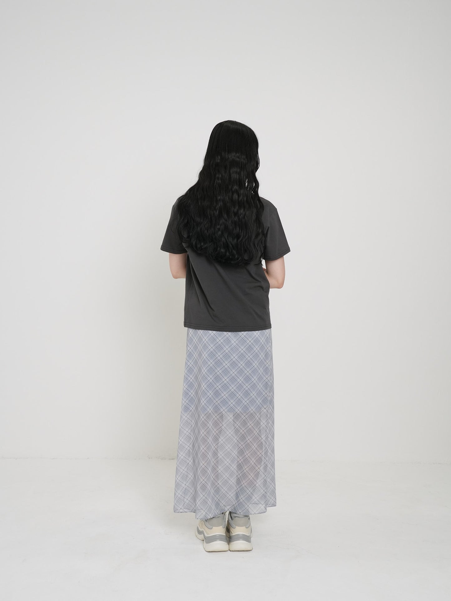 bias check sheer skirt