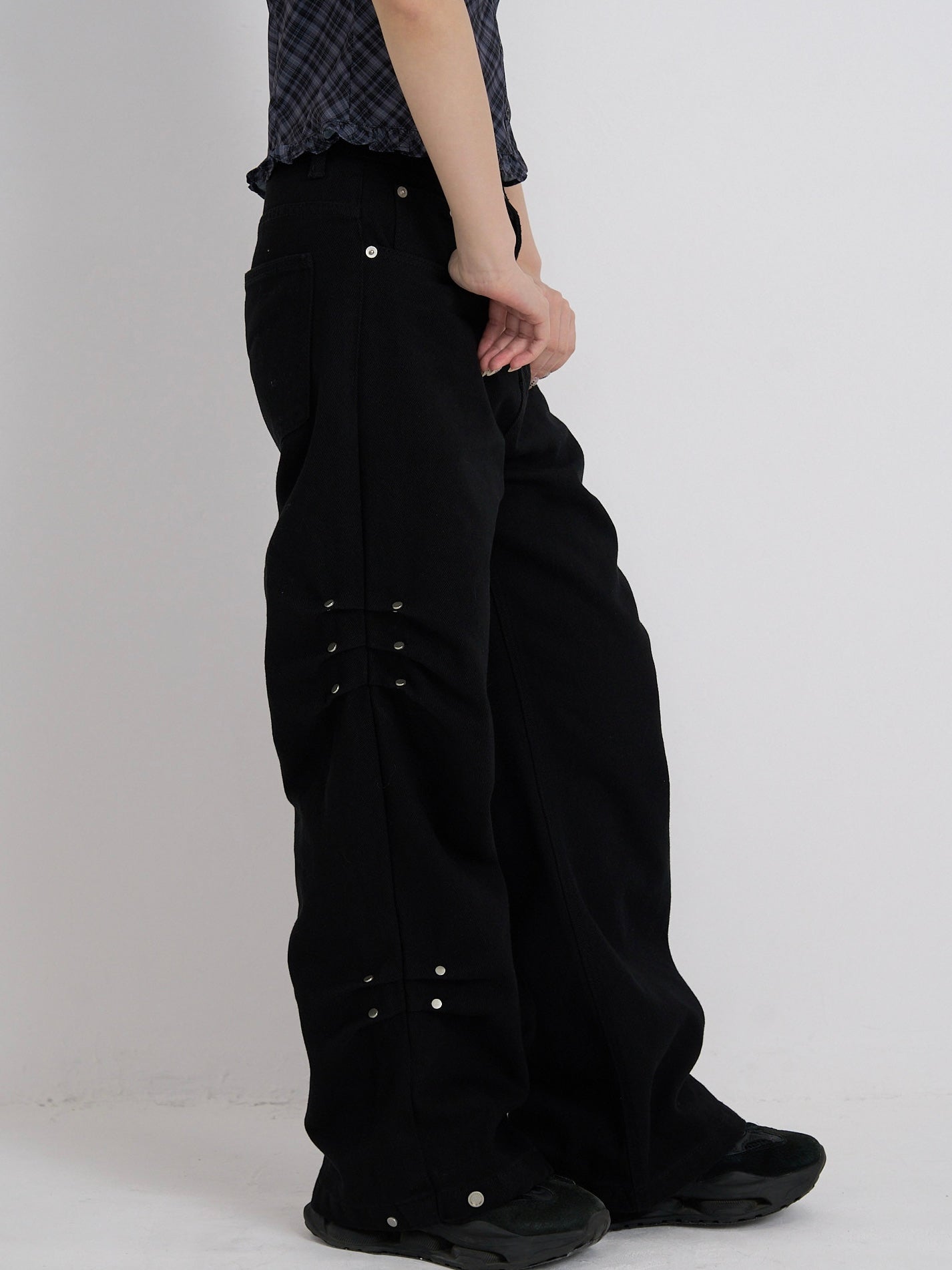 cotton side eyelet pants