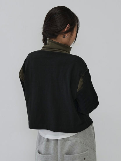 color block two way zip jacket