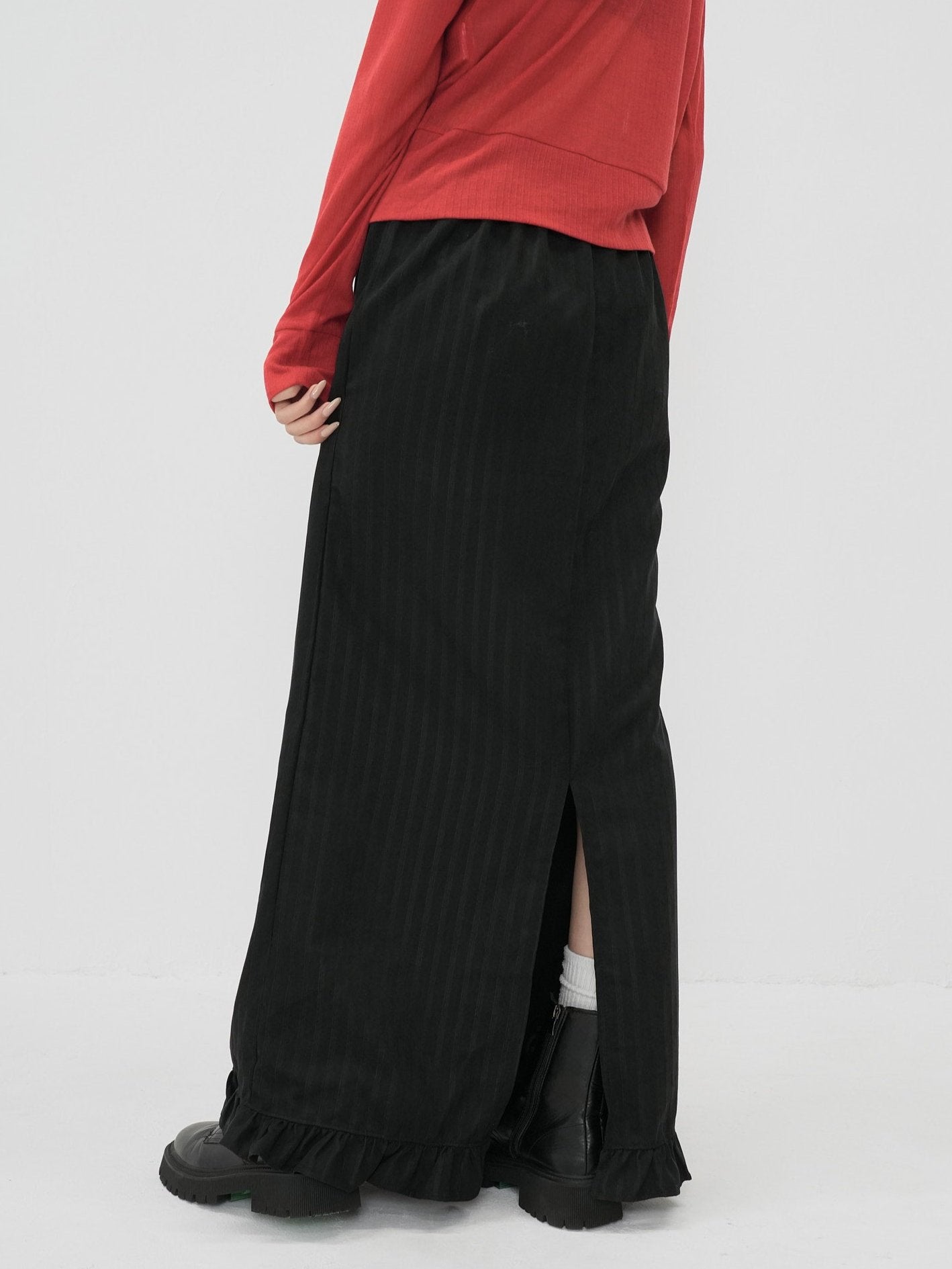 stripe long skirt