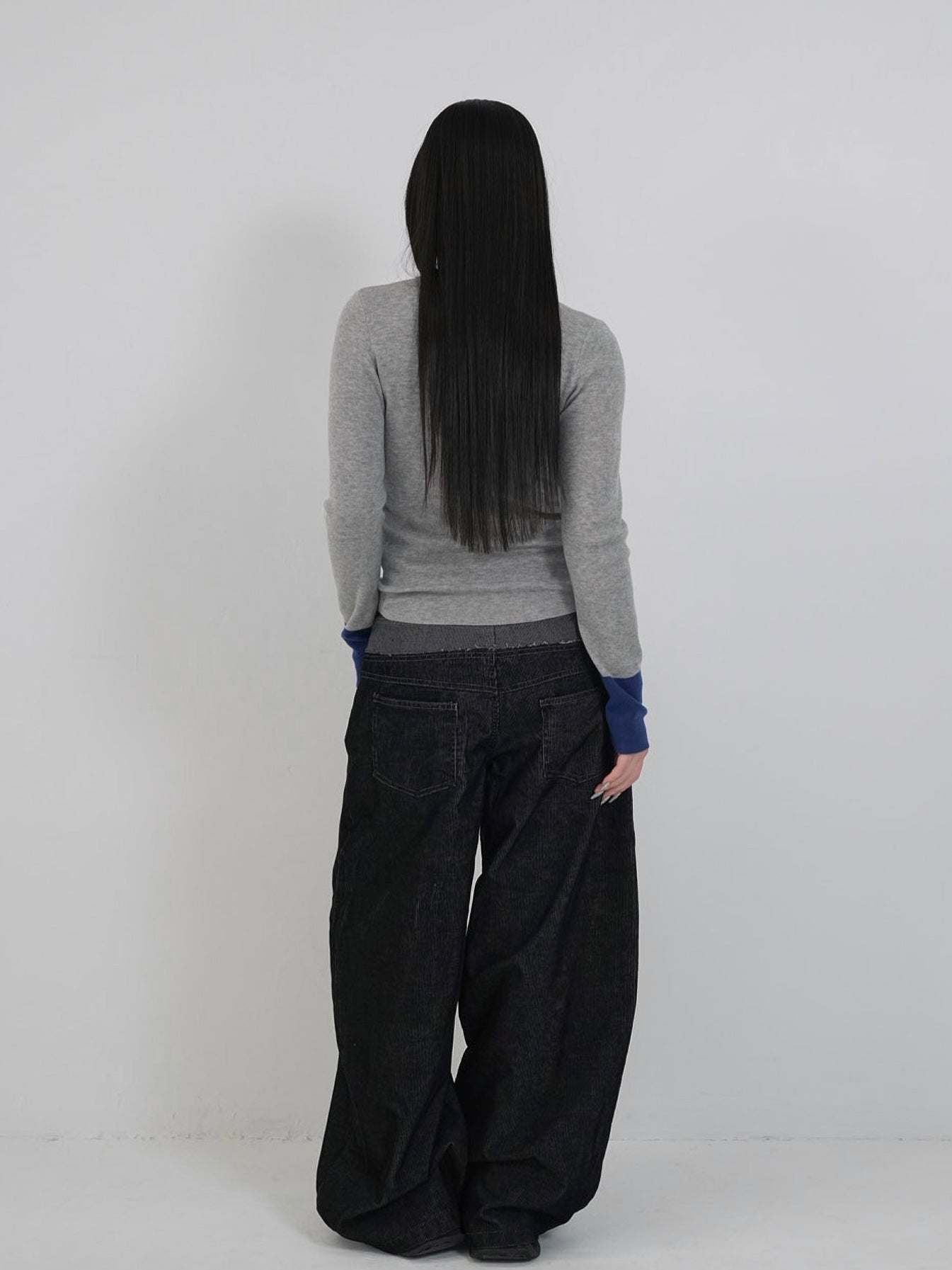 waist block corduroy pants