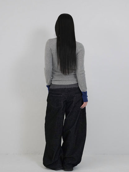 waist block corduroy pants