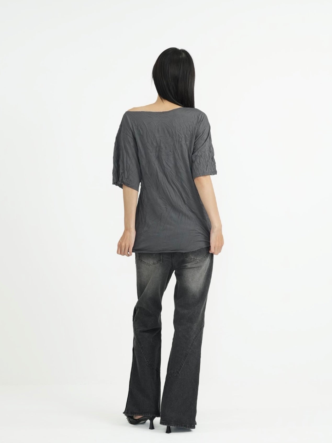 wrinkle adjustable button tops