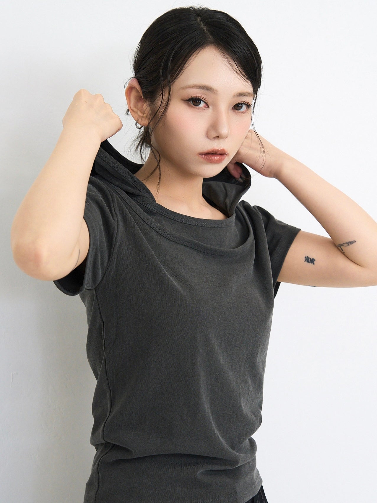 hooded tee tops