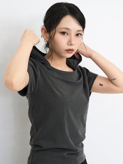 hooded tee tops