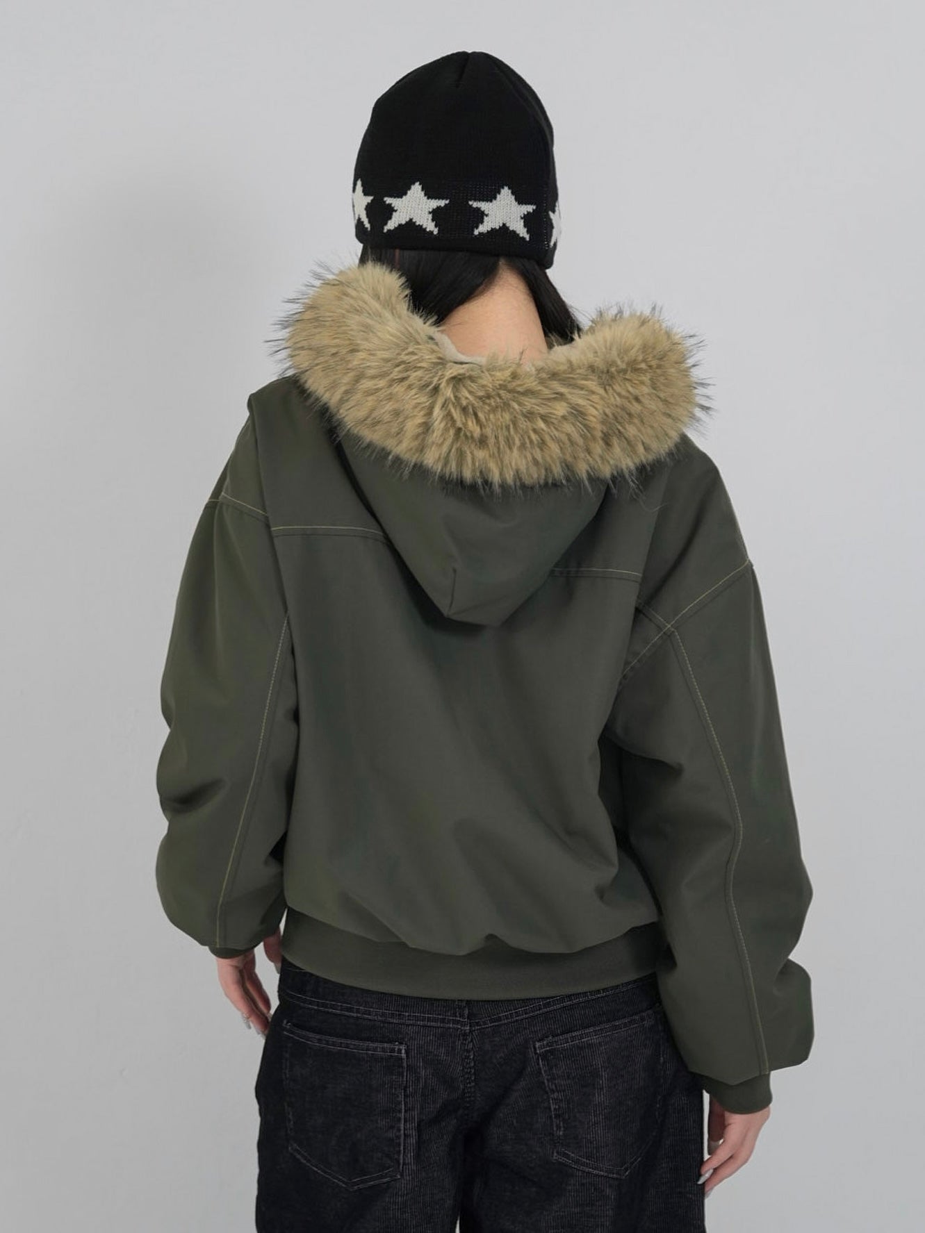 military fur hood jacket