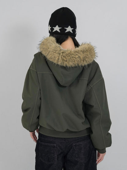 military fur hood jacket