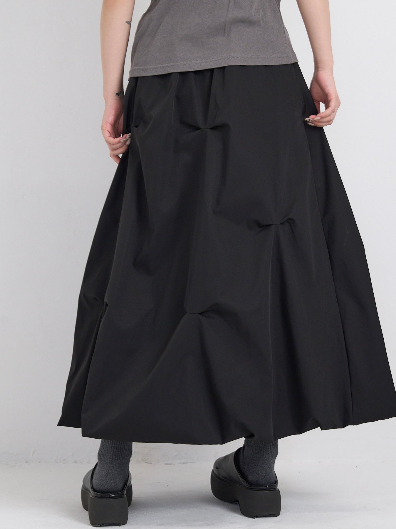 pintuck balloon skirt