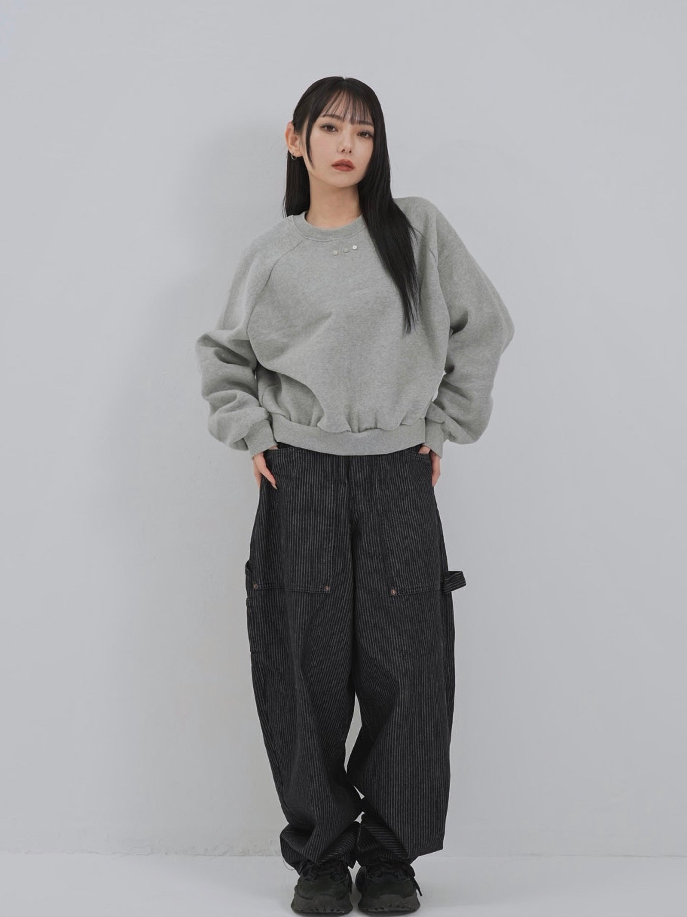 loose stripe wide pants