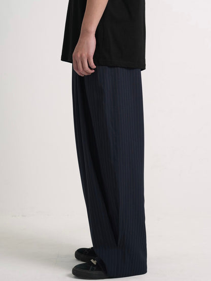 wide stripe tuck pants