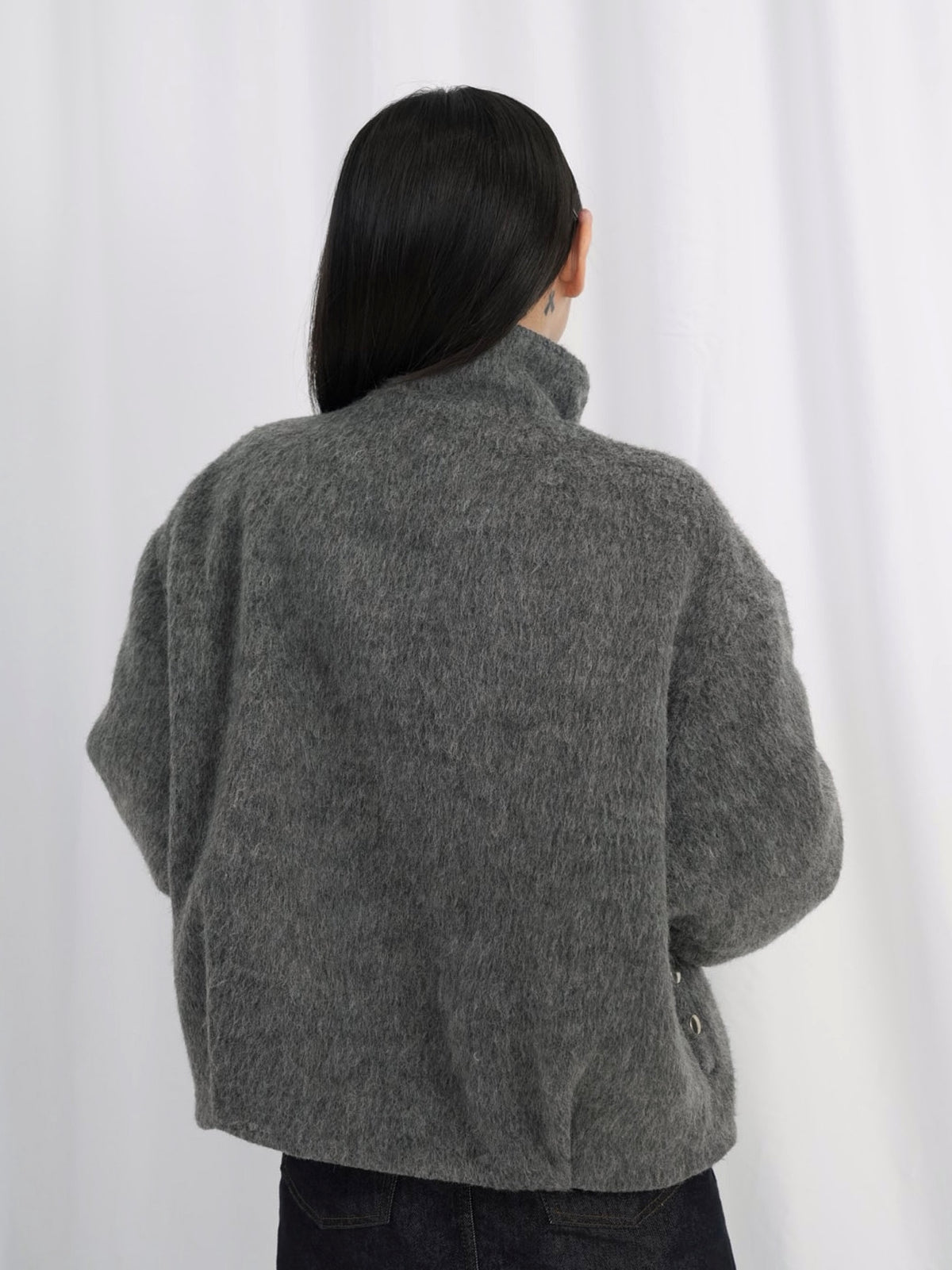 mohair snap blouson
