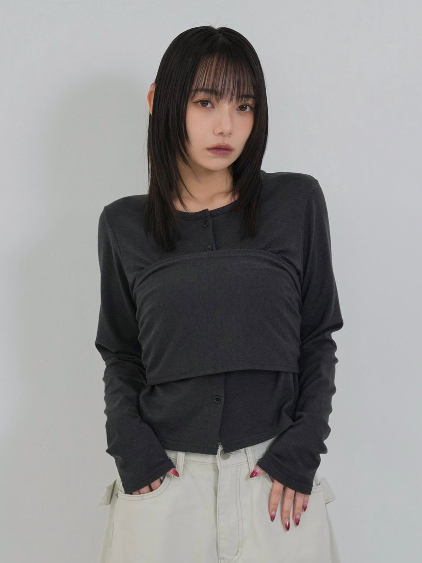 tie bustier cardigan