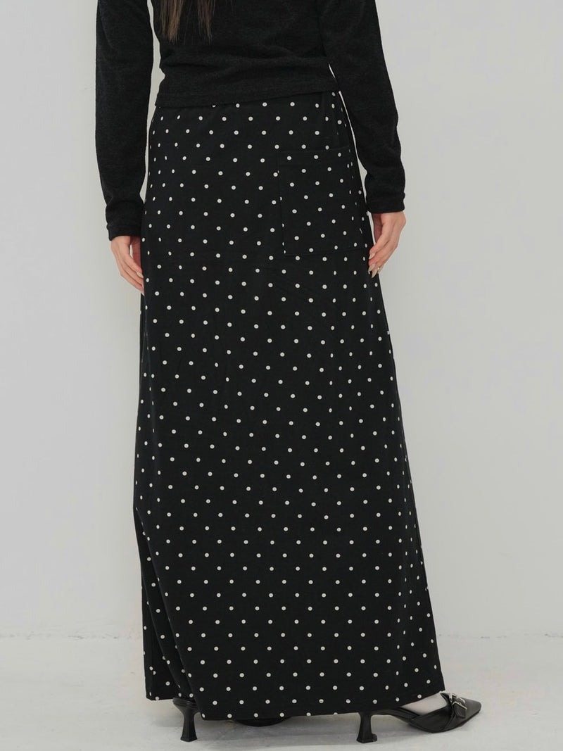 dot maxi skirt
