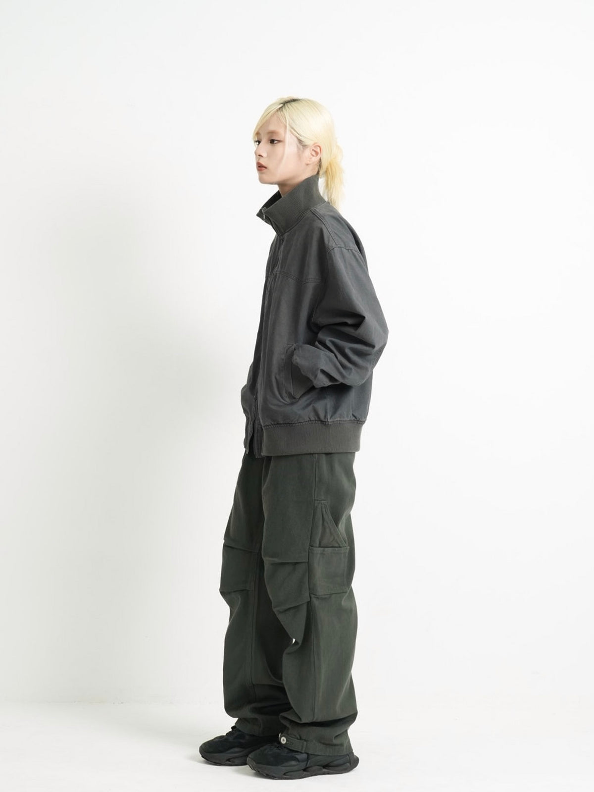 double zip high neck jacket
